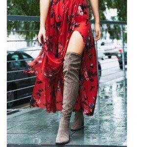 Free People Coast To Coast Brown Suede Over Knee Boots 38 8 Rare